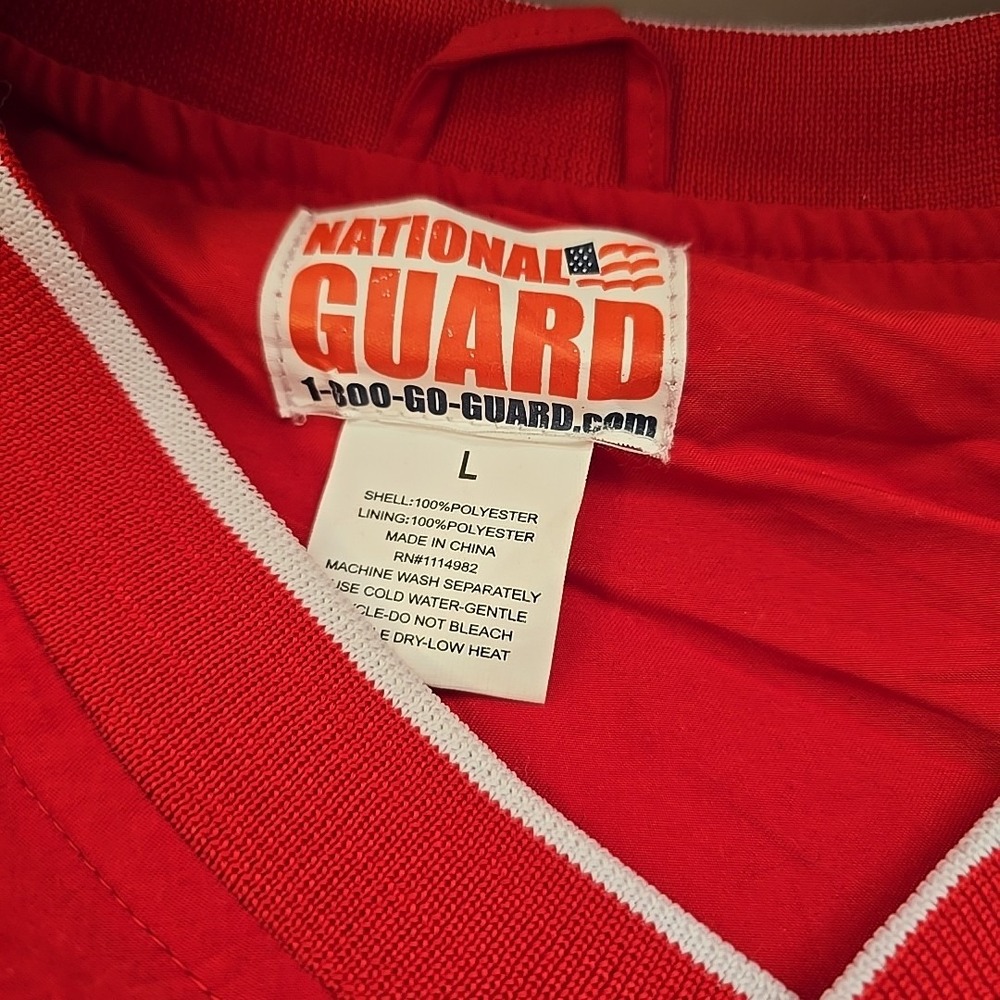 National Guard Classic Red Pullover Jacket Windbreaker Golf Activewear Size L - Picture 3 of 9